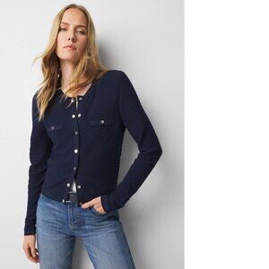 nwt WHITE HOUSE BLACK MARKET (BABY BLUE) ribbed snap cardigan sweater s m
